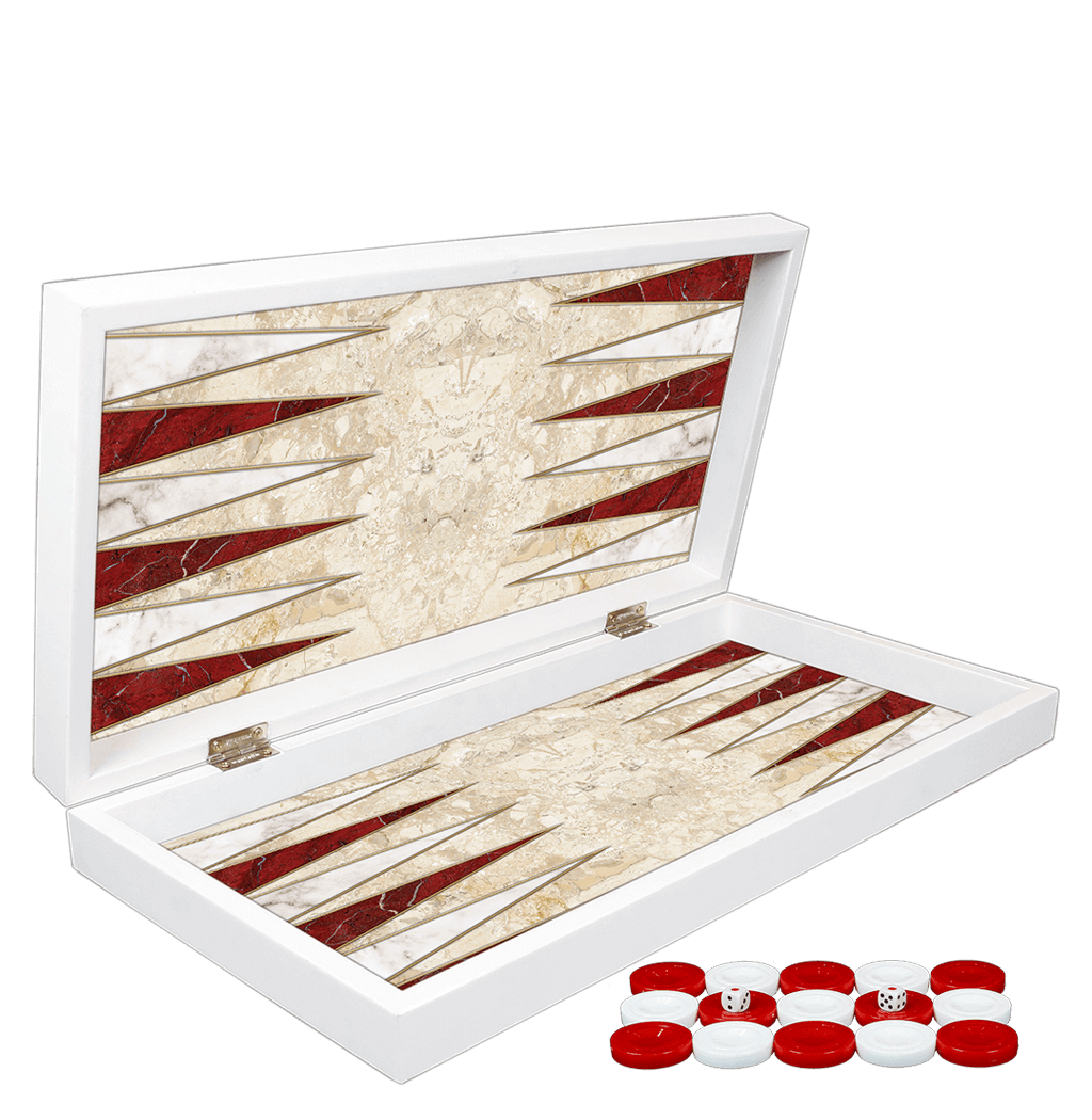 RED MARBLE CLASSIC BACKGAMMON SETS